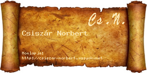 Csiszár Norbert névjegykártya