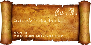 Csiszár Norbert névjegykártya